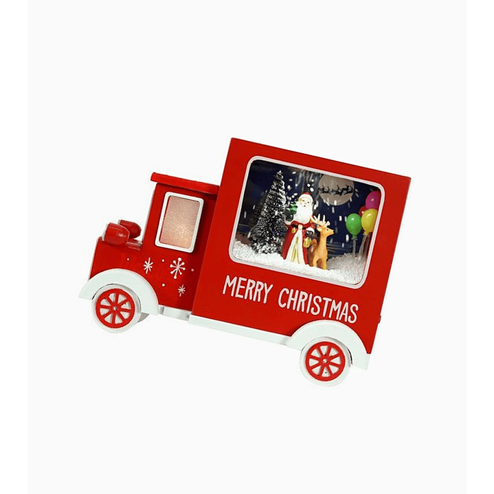 Camión decorativo navideño con luz interior – Figura iluminada de Santa Claus 3