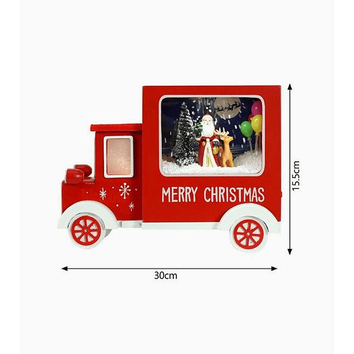 Camión decorativo navideño con luz interior – Figura iluminada de Santa Claus 2