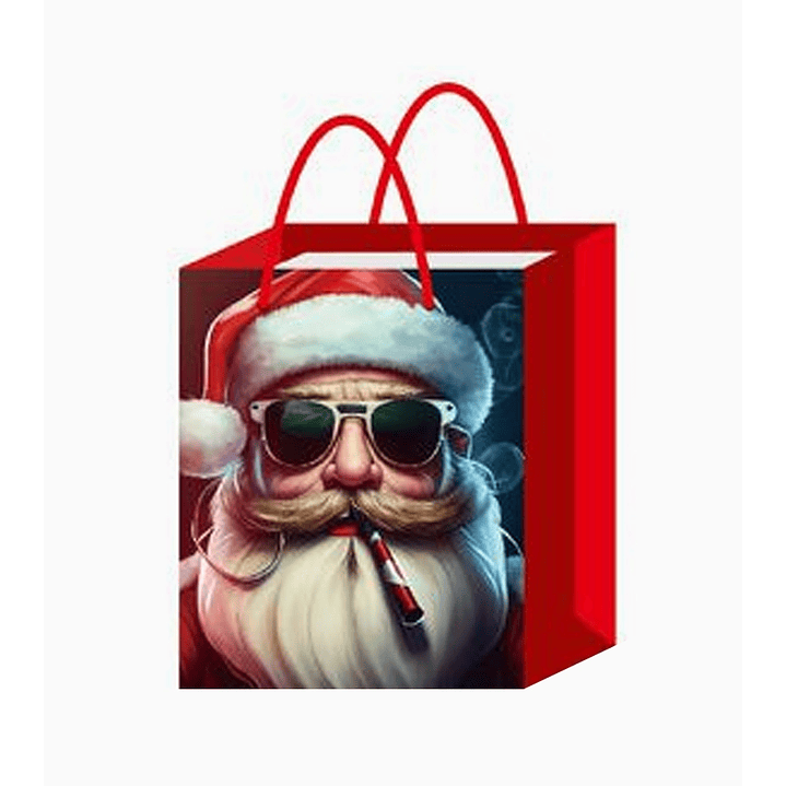 Bolsa navideña de papel con mango 26x12x32 cm – diseño Santa Claus 1