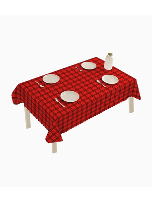 Mantel de hule escocés rojo 27m x 1.37cm – Cuadros negros