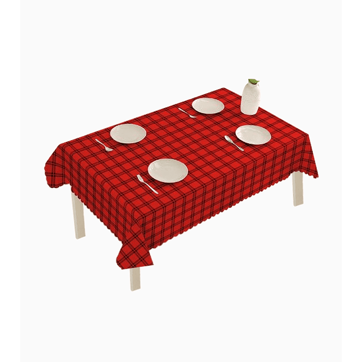 Mantel de hule escocés rojo 27m x 1.37cm – Cuadros negros 1