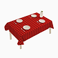 Mantel de hule escocés rojo 27m x 1.37cm – Cuadros negros - Miniatura 1