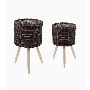 Pack Macetas Tejidas Decorativas para Plantas 33×22.5 cm y 55×26 cm