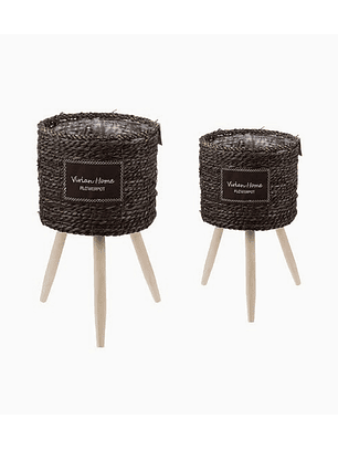 Pack Macetas Tejidas Decorativas para Plantas 33×22.5 cm y 55×26 cm