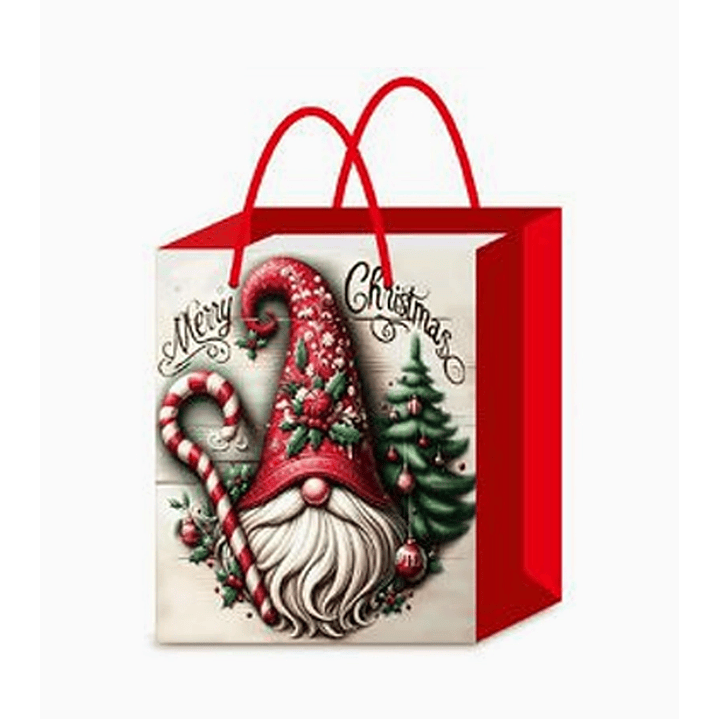Bolsa de Navidad de Papel con Mango Santa Claus 18x11x23 cm 1