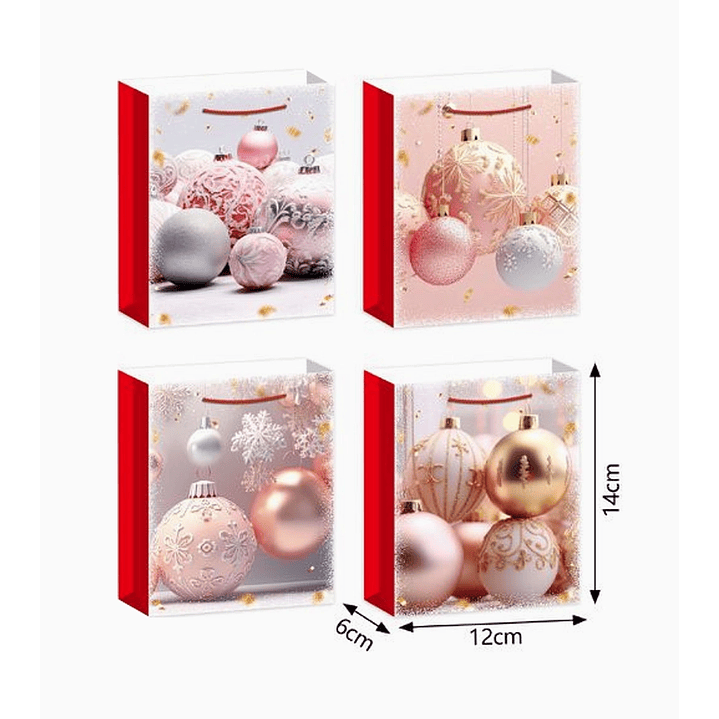 Bolsa Navideña de Papel con Mango 6x12x14 cm 2