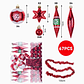Pack 67 adornos navideños con esferas, estrellas y guirnalda - Miniatura 1
