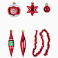 Pack 67 adornos navideños con esferas, estrellas y guirnalda - Miniatura 2