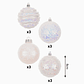 Set 12 esferas navideñas aperladas y escarchadas 8 cm - Miniatura 1