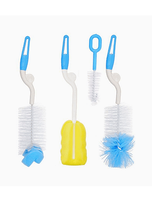 Set de limpieza para mamaderas con cepillos de diferentes tamaños