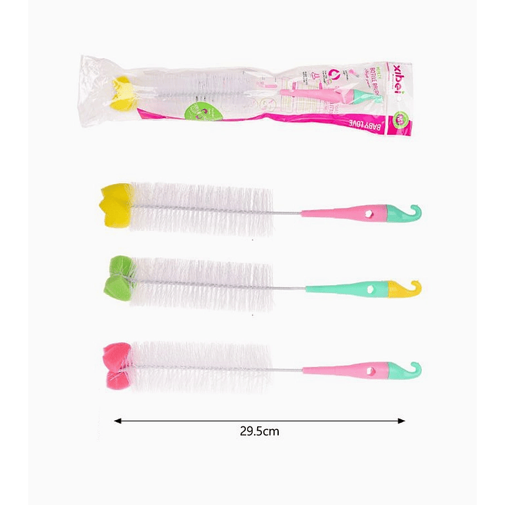 Cepillo de limpieza para mamaderas y botellas con cerdas resistentes 2