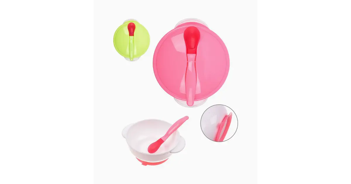 Posillo comida bebé con tapa y cuchara 15 cm