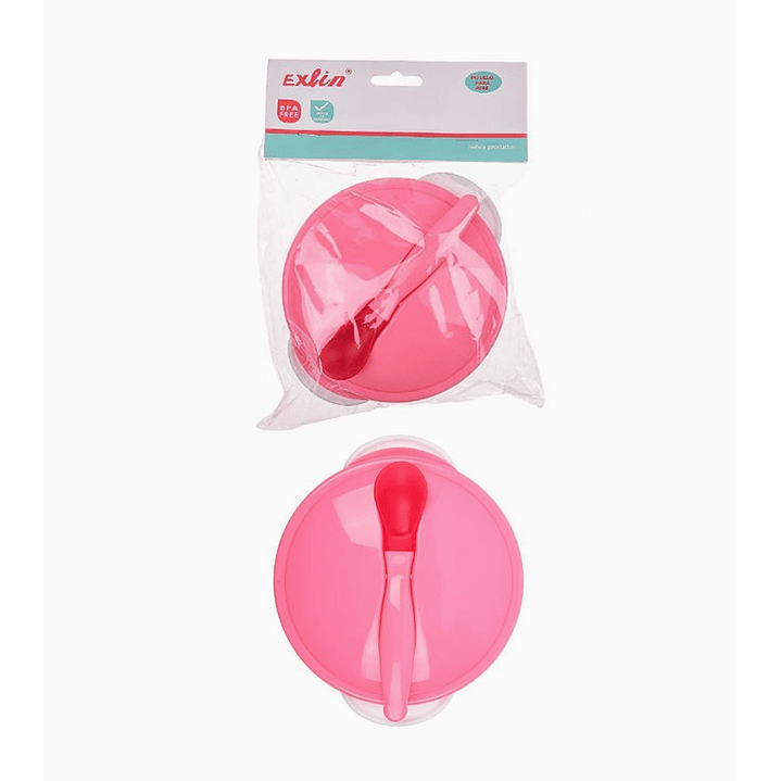 Posillo para comida de bebé con tapa y cuchara plástica 15 cm 2
