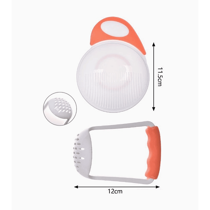 Moledor de frutas compacto 11.5 x 12 cm con sistema de presión 2