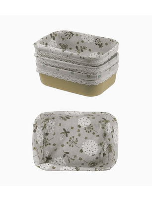 Set de Canastas Paneras para Frutas y Panes 3 Unidades Floreadas