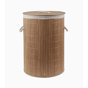 Cesta de Ropa con Tapa y Manillas de Cuerda – Madera y Paño Interior