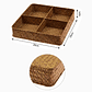 Organizador de Cubiertos Cuadrado 4 Divisiones – Café Estilo Mimbre - Miniatura 2