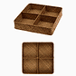 Organizador de Cubiertos Cuadrado 4 Divisiones – Café Estilo Mimbre - Miniatura 1