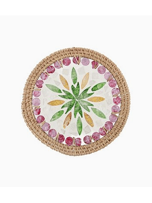 Individual posavasos artesanal 19 cm con piedras