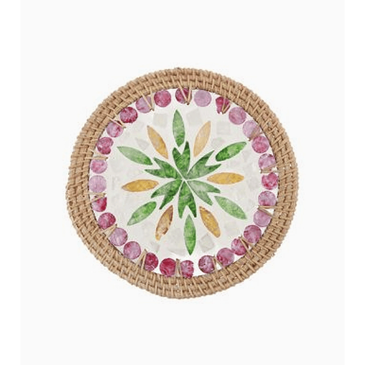 Individual posavasos artesanal 19 cm con piedras 1