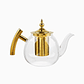 Tetera de vidrio 1 litro con filtro dorado - Miniatura 1