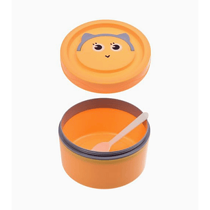 Lonchera con tapa y cuchara 13 x 8.5 cm con caritas tiernas