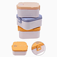 Lonchera con tapa y plato dividido 7 x 13.5 cm con cuchara y tenedor - Miniatura 1