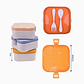Lonchera con tapa y plato dividido 7 x 13.5 cm con cuchara y tenedor - Miniatura 2