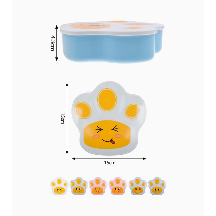 Lonchera con tapa y tenedor, tres divisiones 15 x 15 x 4.3 cm  2