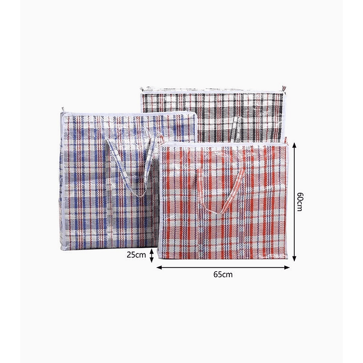 Bolsa matutera con cierre y mango diseño cuadrille en varias medidas 3