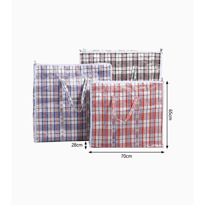 Bolsa matutera con cierre y mango diseño cuadrille en varias medidas 4