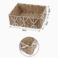 Canasta panera frutera rectangular tejida artesanal  - Miniatura 3