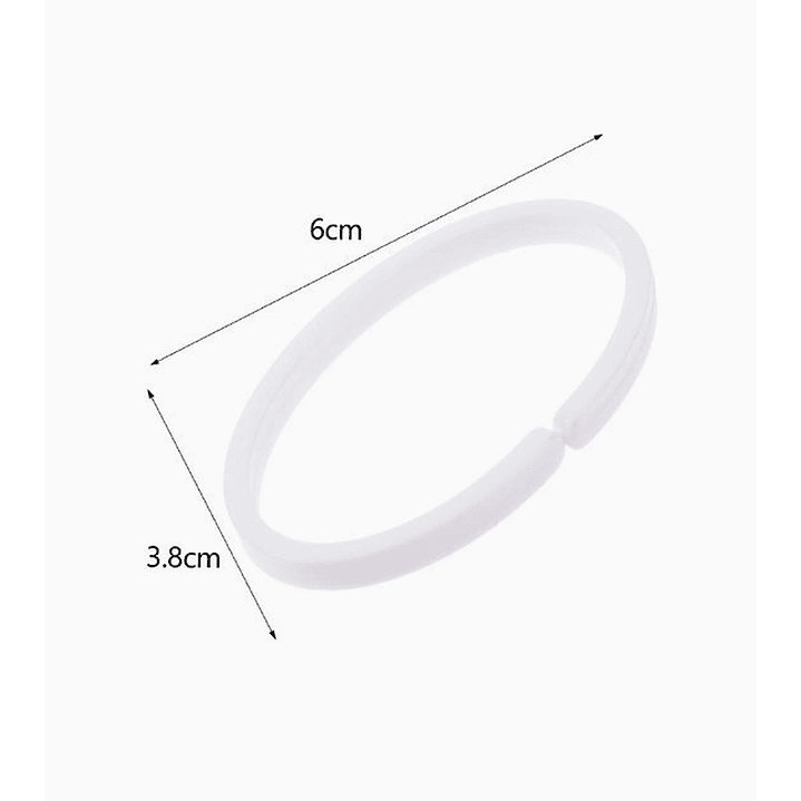 Ganchos para cortinas de baño resistentes set 12 piezas 3.8x6 cm 2