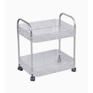 Estante organizador de dos pisos con ruedas – rectangular 20.5x32.5x42 cm