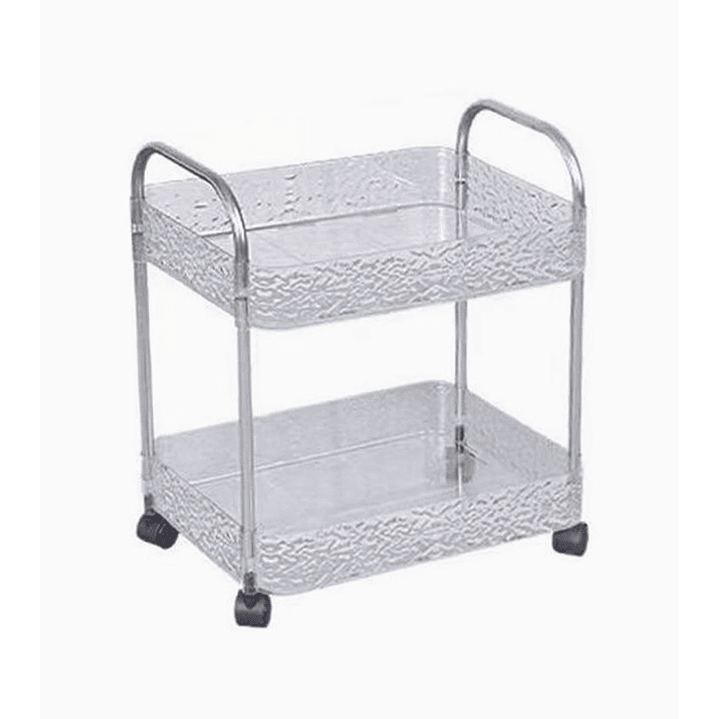 Estante organizador de dos pisos con ruedas – rectangular 20.5x32.5x42 cm 1