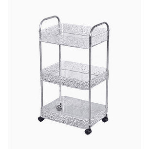 Estante organizador de tres pisos con ruedas – rectangular 20.5x32.5x66.5 cm