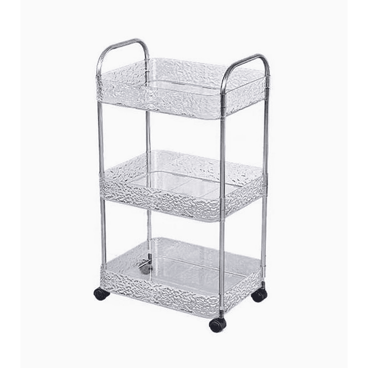Estante organizador de tres pisos con ruedas – rectangular 20.5x32.5x66.5 cm 1