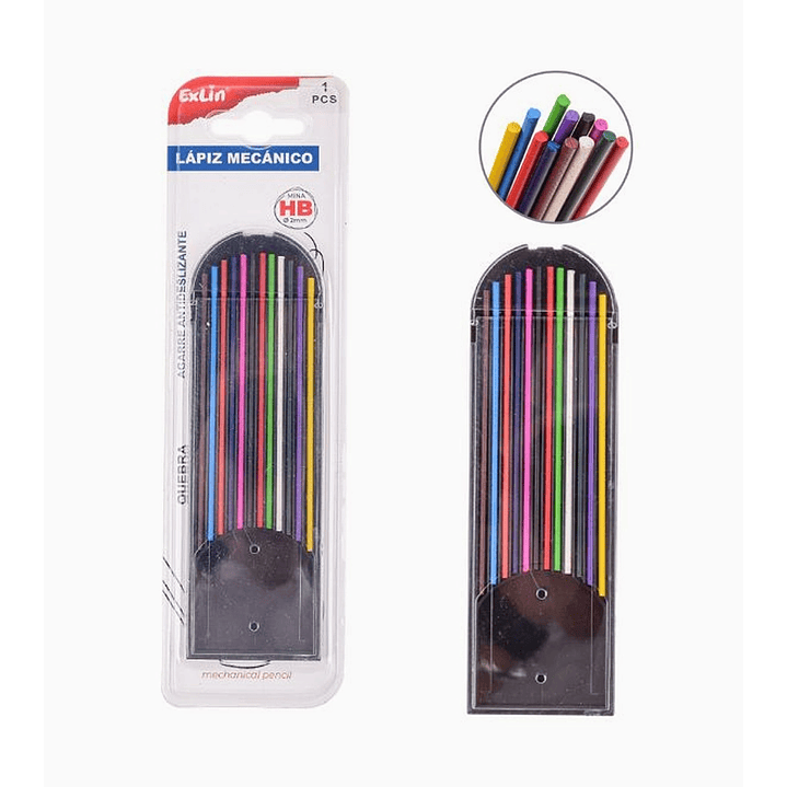 Minas de colores HB 2 mm para lápiz mecánico – Estuche surtido 1
