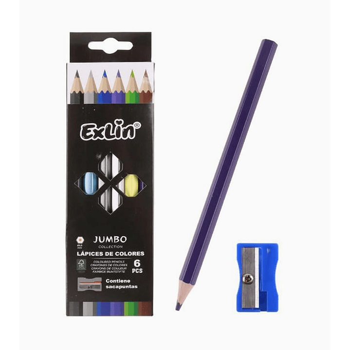 Set de Lápices de Colores 6 Unidades Mina 5 mm 17 cm 1