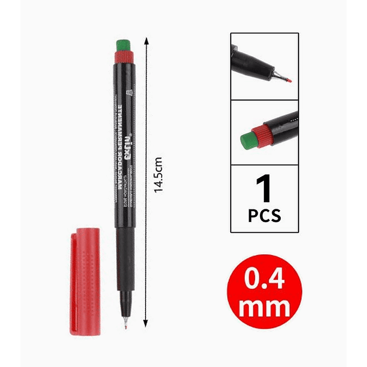 Marcador Permanente Punta Fina 0.4 mm Rojo Base Alcohol 2