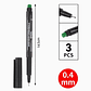 Pack 3 Marcadores Permanentes Punta Fina 0.4 mm Negro Base Alcohol - Miniatura 2