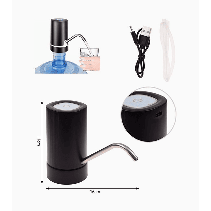 Dispensador de Agua Eléctrico Portátil USB 5V con Succión 16x11 cm 2