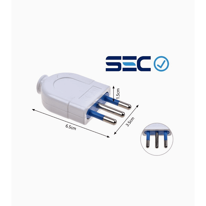 Enchufe Macho 3 Patas – Certificación SEC 1
