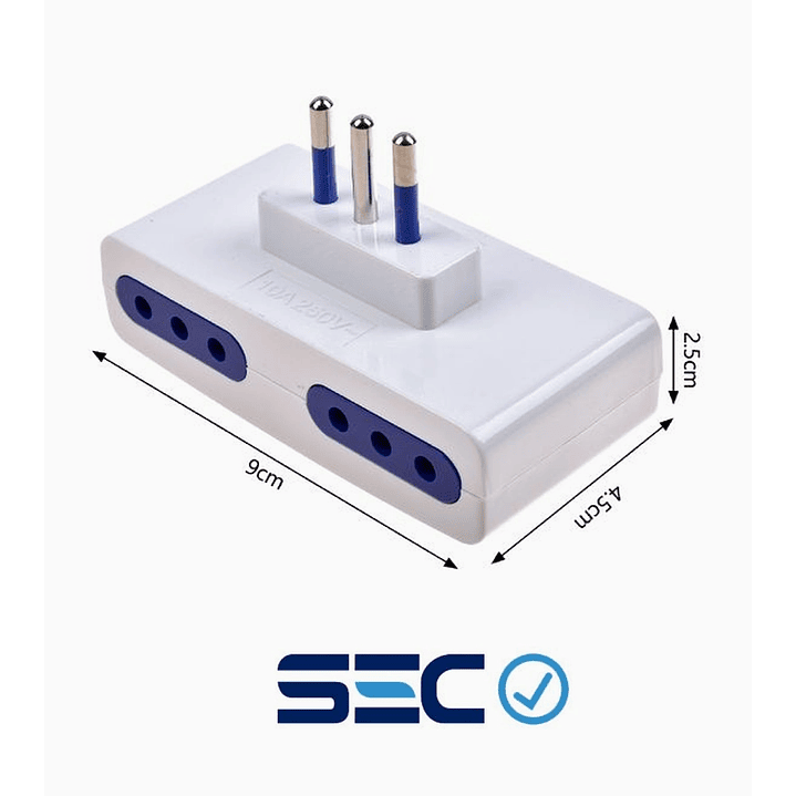 Adaptador Eléctrico 3 Patas – Múltiples Entradas Blanco 1