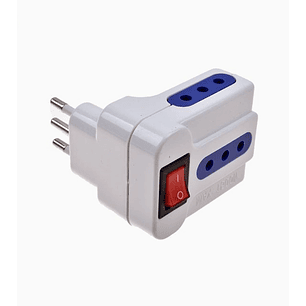 Adaptador Eléctrico 3 Patas con Interruptor Blanco