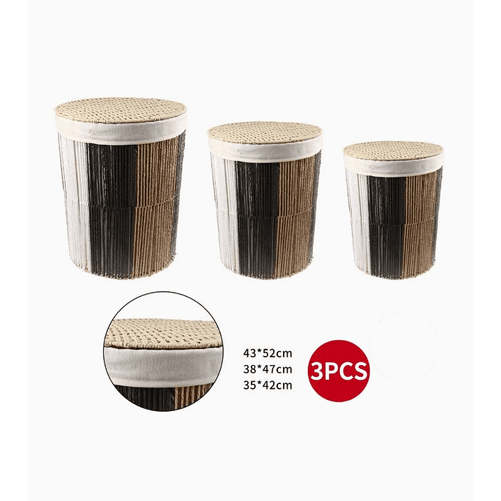 Set de 3 Canastos Organizadores con Tapa  2