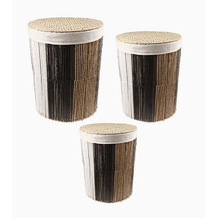 Set de 3 Canastos Organizadores con Tapa 