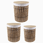 Set de 3 Canastos Cilíndricos con Tapa - Miniatura 1