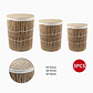 Set de 3 Canastos Cilíndricos con Tapa – Diseño Natural - Miniatura 2