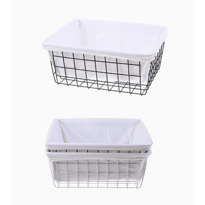 Canasto Organizador Rectangular con Estructura Metálica y Forro 1